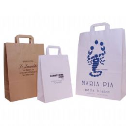 SHOPPING BAGS ECO CARTA KRAFT MANICO PIATTO