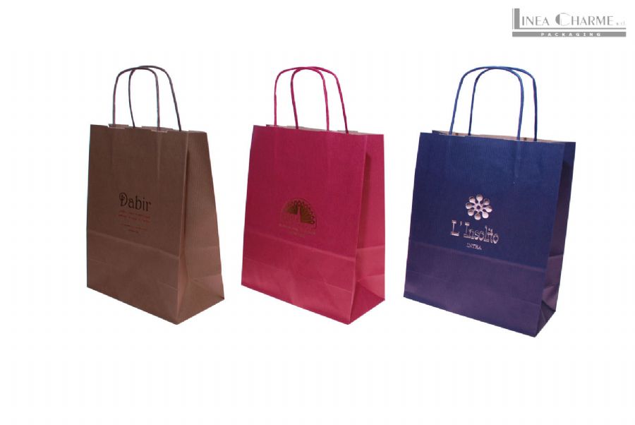 SHOPPING BAGS ECO MOD. SL CARTA SEALING GOFFRATA COLORATO RITORTO