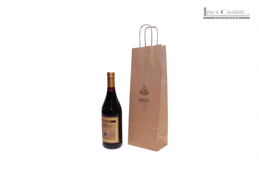 SHOPPING BAGS CARTA KRAFT PER BOTTIGLIE VINO