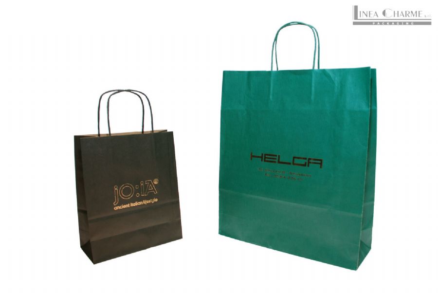 SHOPPING BAGS ECO MOD. SL CARTA SEALING GOFFRATA COLORATO RITORTO