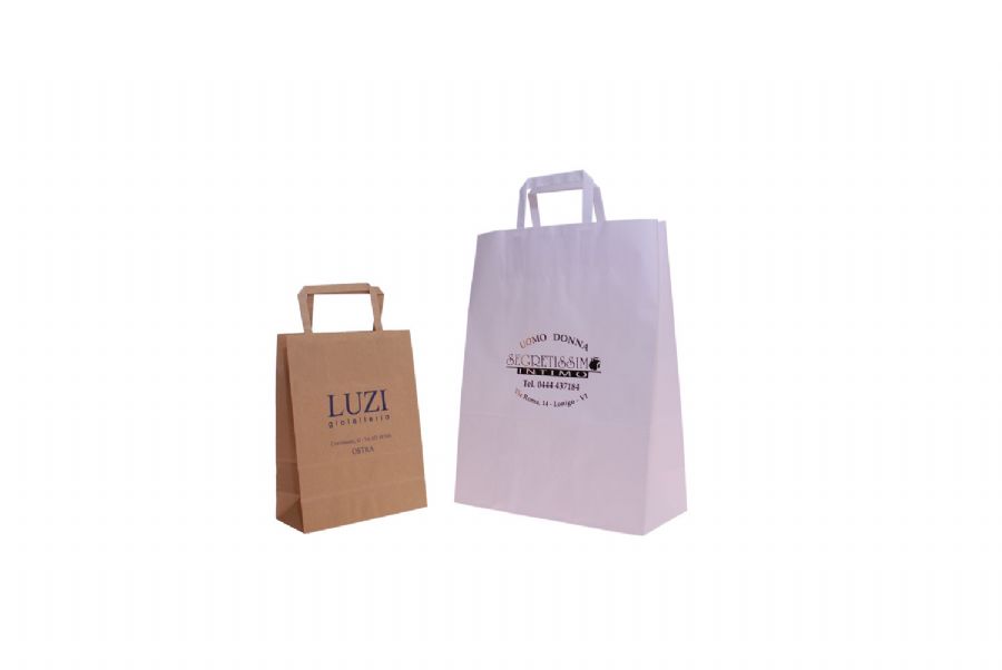 SHOPPING BAGS ECO CARTA KRAFT MANICO PIATTO